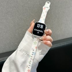 圣铂 适用苹果iwatch11手表s10表带applewatch11新款夏季多巴胺星星ultra3小蛮腰硅胶表带s9/8/7韩系se代女款腕带