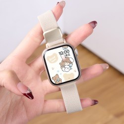 匠戴 适用iwatch11表带苹果S11手表applewatch10细款尼龙磁吸s9夏天女款s8编织透气se3运动新款智能