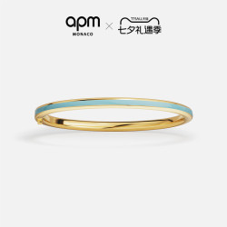 APM Monaco 金黄色蓝Riviera珐琅手镯女 礼物