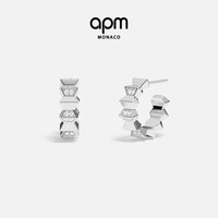APM Monaco 白色Up and Down耳钉耳环耳饰男 生日礼物官方旗舰店