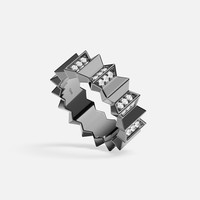 APM Monaco [明星同款]APM Monaco灰色Up and Down戒指男 情侣对戒 生日礼物