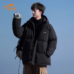 贵人鸟 连帽棉服外套男款秋冬季加厚保暖棉袄纯色情侣户外防寒棉衣