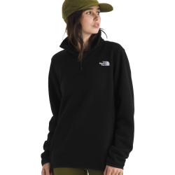 The North Face 北面 女式 冰川羊毛 1/4 拉链夹克,TNF 黑色,M 码