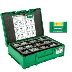 SPAX Möbelbau 螺丝套装,systainer³ T-Loc,2,900 个螺丝,12 种尺寸,包括 5 个钻头 T20 和水平仪 - 80000294617