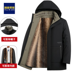 雅鹿男装 爸爸装冬季棉服保暖外套加绒加厚中老年男装棉衣