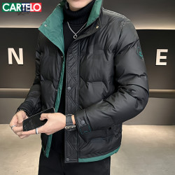 卡帝乐鳄鱼 短款立领羽绒棉服男时尚青年轻薄修身休闲潮流保暖外套