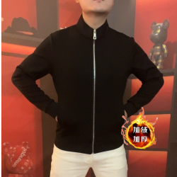 秋冬季加绒加厚秋冬立领外套长袖休闲保暖男士时尚百搭款H33866