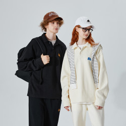 PSO Brand PSOBrand毛织纹理针织长袖翻领POLO外套潮男女休闲秋季连帽PS5478
