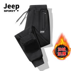 JEEP SPIRIT JEEPSPIRIT吉普新款秋冬纯棉卫裤男休闲裤长裤加绒加厚男士保暖