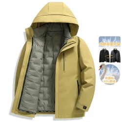 秋冬户外蓄热保暖加厚防寒三合一羽绒服