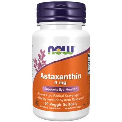 NOW 诺奥 虾青素软凝胶 4mg 缓解眼疲劳 进口保健品 60粒