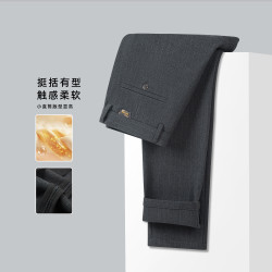 男士时尚修身条纹磨毛商务休闲裤保暖免熨烫高级百搭裤