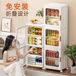 俏洁 家用客厅免安装收纳柜整理零食可折叠玩具储物收纳箱透明收纳柜