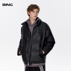 BING冬季新款棉衣男女同款国潮外套潮牌加厚棉服宽松立领休闲棉袄