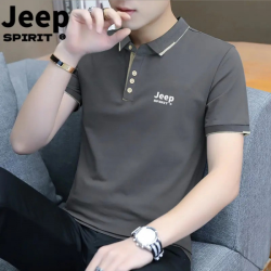 JEEP SPIRIT JEEP吉普加大薄款休闲POLO衫时尚百搭春夏季潮流翻领男士短袖t恤