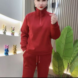 颖姐新款半拉链加绒款秋冬显瘦洋气气质宽松加厚运动时尚休闲套装