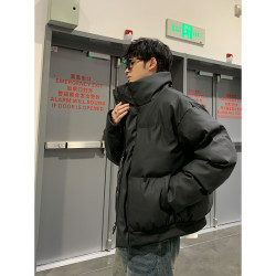MIDASHAND 24秋冬宽松百搭纯色面包棉服cleanfit情侣保暖立领外套