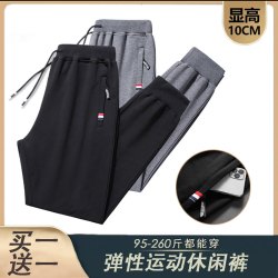 秋冬保暖加绒常规可选大码束脚直筒休闲裤运动卫裤男士