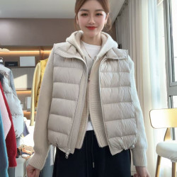 白鸭绒羽绒马甲女短款坎肩秋冬新款2025新款高级感小个子背心外穿