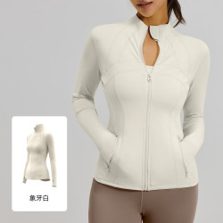 升级面料裸感氨纶春秋外套透气弹力速干跑步瑜伽服女