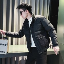 佐购 棉服男款冬季外套2025新款麦穗拼接男士棉衣冬装棉袄男式冬天外衣