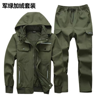 6534秋冬薄绒户外防水泼防寒挡风保暖车间工地工作服套装男女同款