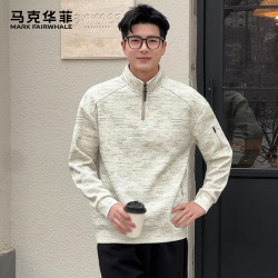 马克华菲 扎染半拉链立领卫衣男春秋季轻户外休闲百搭情侣春装上衣