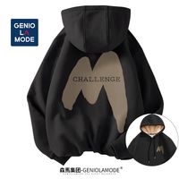 GENIOLAMODE 卫衣男女秋冬季情侣加绒加厚加绒运动圆领长袖外套潮