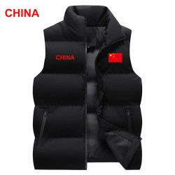 国家队体育生秋冬马甲训练背心坎肩轻盈保暖立领国旗队服百搭情侣