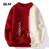 GLM 集团品牌GLM新年氛围感安哥拉红色本命蛇年春节保暖圆领毛衣 男女