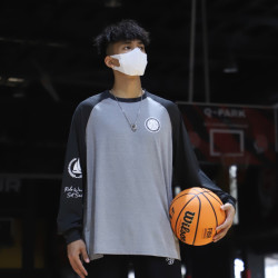LUSHISI秋冬新款[航海]拼色插肩袖速干投篮服运动休闲长袖宽松男