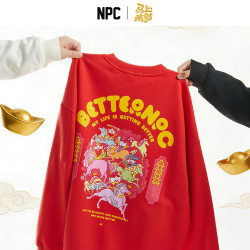 NPC 潮牌五路财神3.0圆领卫衣飞马财神印花舒温暖皮秋冬NP5CST11