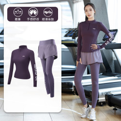 专业运动套装女秋修身显瘦户外瑜伽跑步健身服时尚休闲运动长袖SP