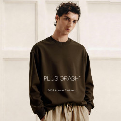 PLUS CRASH冬季新款糯唧唧羊毛混纺宽松老钱风高级感中性加厚卫衣