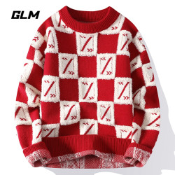 GLM 秋冬新款青少年学生潮流保暖加厚舒适休闲宽松套头毛衣 男外套