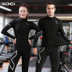 ZAXU飒栩薄绒健身服运动紧身高弹速干衣保暖马拉松户外跑步
