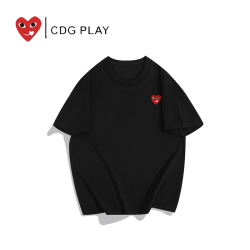 CDG PLAY CDGPLAY爱心欧若风国潮短袖女春夏圆领宽松情侣纯棉T恤潮流男装