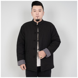 文柯冬装新款男士中国风棉衣中式盘扣立领棉袄保暖棉服复古男外套
