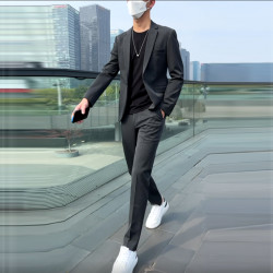 痞帅小西装男休闲西服套装韩版修身潮流外套男士新郎结婚礼服正装