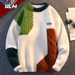 GLM 秋冬季慵懒风圆领潮流休闲保暖宽松加厚春秋套头毛衣 男外套