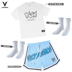 VEIDOORN 防守系列短袖投篮服美式刺绣短裤运动袜运动套装