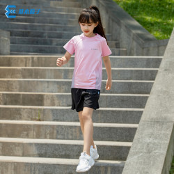 女童T恤运动短袖套装儿童速干衣跑步训练服2026夏季透气羽毛球服