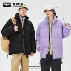 GENIOLAMODE 捷尼拉莫情侣款棉服外套男秋冬季加棉百搭立领面包服