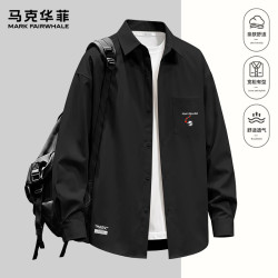 马克华菲 26新款男装春秋季新款宽松休闲衬衫