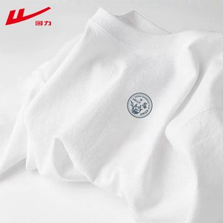 回力 美式潮牌长袖t恤男女2026春秋冬季纯棉圆领打底衫百搭T恤上衣