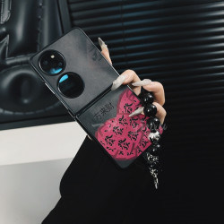 适用华为p50pocket手机壳新款pockets套pocket2皮质文字發ins女款