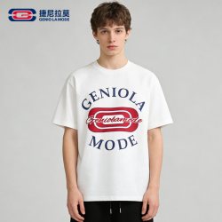 GENIOLAMODE 捷尼拉莫纯棉重磅短袖男2026夏季美式潮牌宽松学院风半袖t恤男生