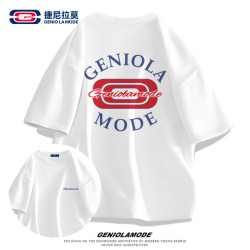 GENIOLAMODE 短袖t恤男女夏季青少年ins字母纯棉半袖圆领百搭内搭