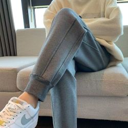 重磅加绒/不加绒/华棉复合男女同款拼接卫裤休闲秋冬