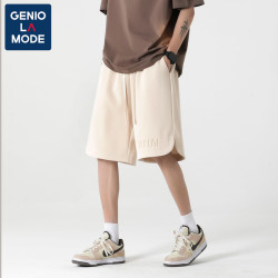 GENIOLAMODE 休闲短裤男生夏季美式潮牌钢印宽松运动裤子